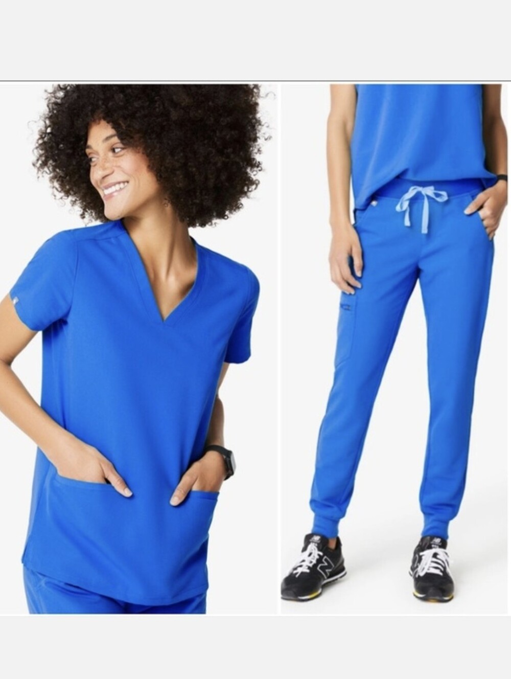 Figs Set of Royal Blue Zamora Joggers & Casma Top XS/P & XS